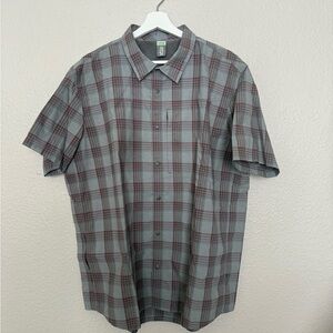 Stio Short-Sleeve Plaid Button-Up Mountain Biking & Hiking Shirt
